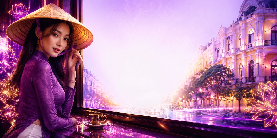 Người chơi tại Hà Nội trải nghiệm casino trực tuyến với trang phục truyền thống nón lá