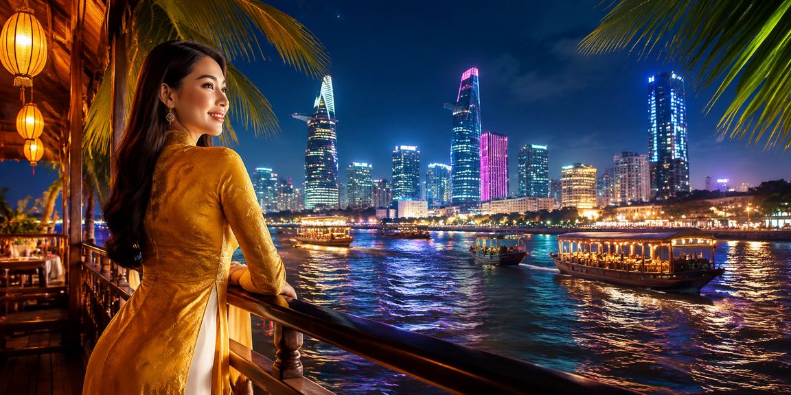 Phụ nữ vùng Mekong mặc áo dài theo dõi kết quả cá cược thể thao